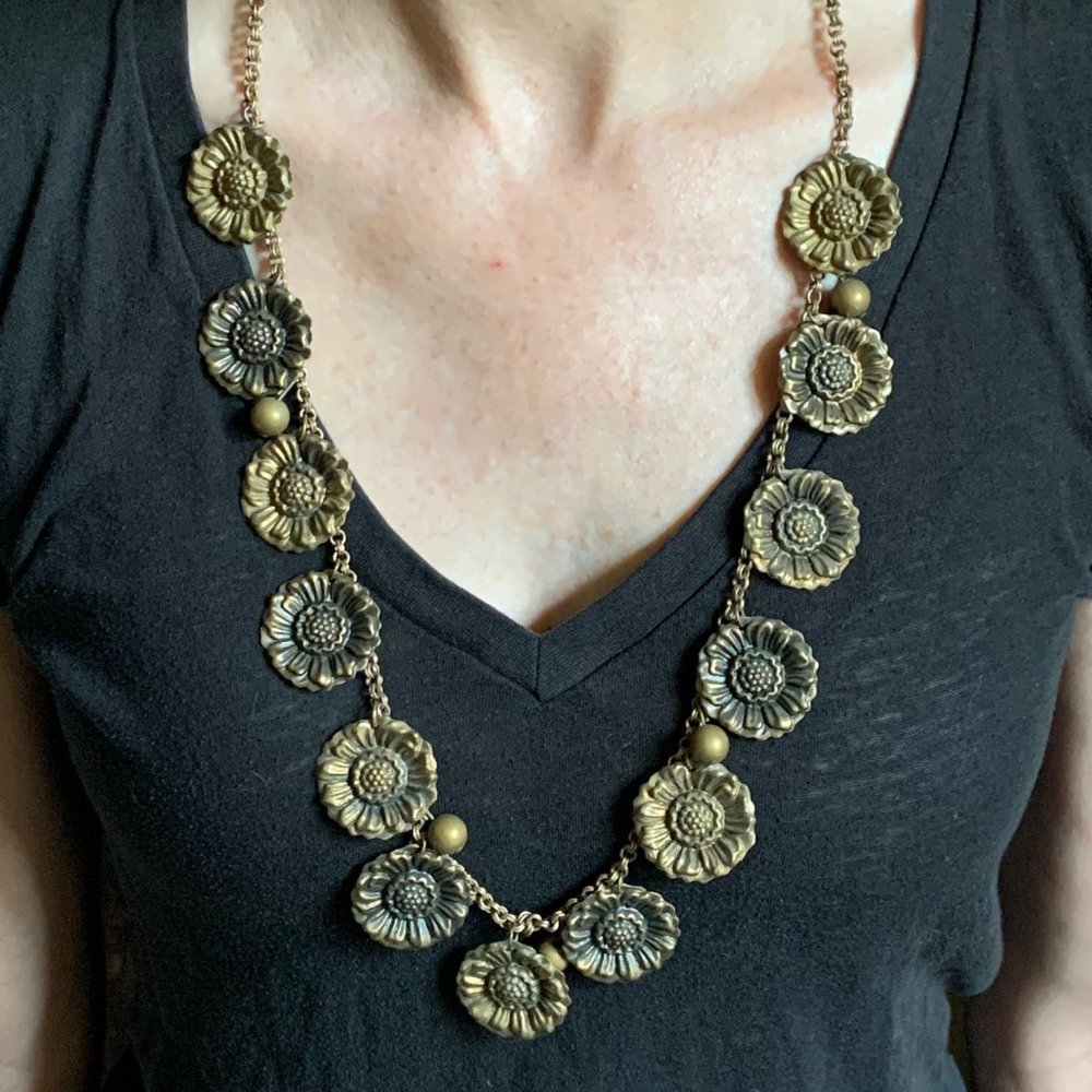 Sunflower Necklace | Bronze